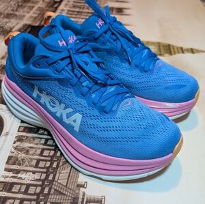 Hoka One One Bombi 8"Coastal Sky" #1127952 Cushioned Shoes Women Size 8.5 No Box